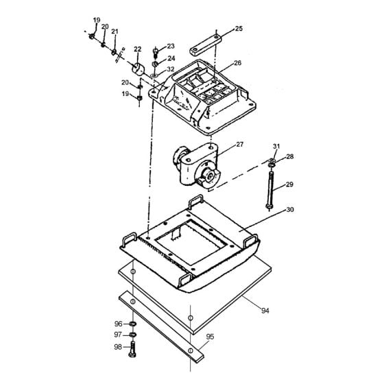 Base Plate Assembly for Apache MS100 Plate Compactor