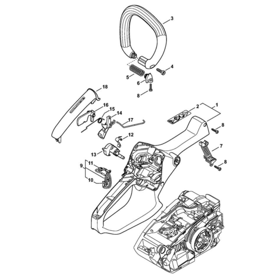 Handle housing, Handlebar for Stihl MS 151 Chainsaw