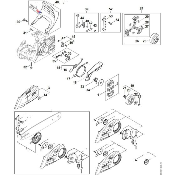 Clutch, Chain brake Assembly for Stihl MS 172 Chainsaw.