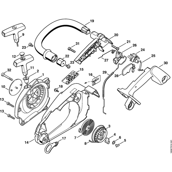 Fan housing & Handlebar Assembly for Stihl MS190T Chainsaws