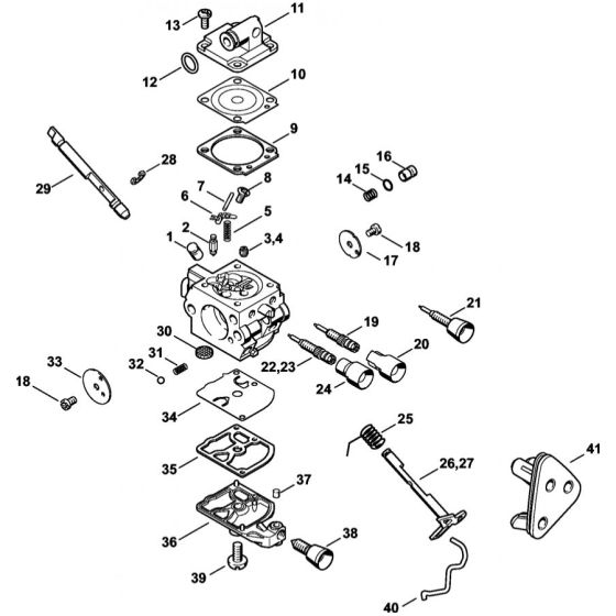 Carburetor C1Q-S257 & C1Q-S134 & C1Q-S104 Assembly for Stihl MS192T MS192TC Chainsaws