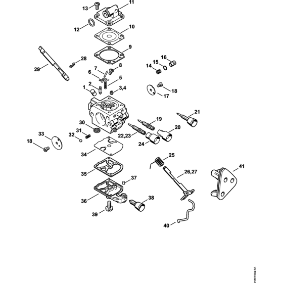 CarburetorC1Q-S258 & C1Q-S135 & C1Q-S105 Assembly for Stihl MS192T MS192TC Chainsaws