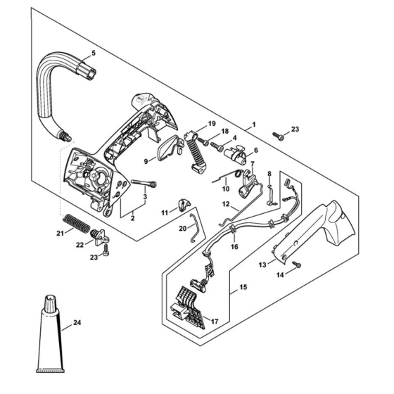 Handle housing for Stihl MS 194 T Chainsaw