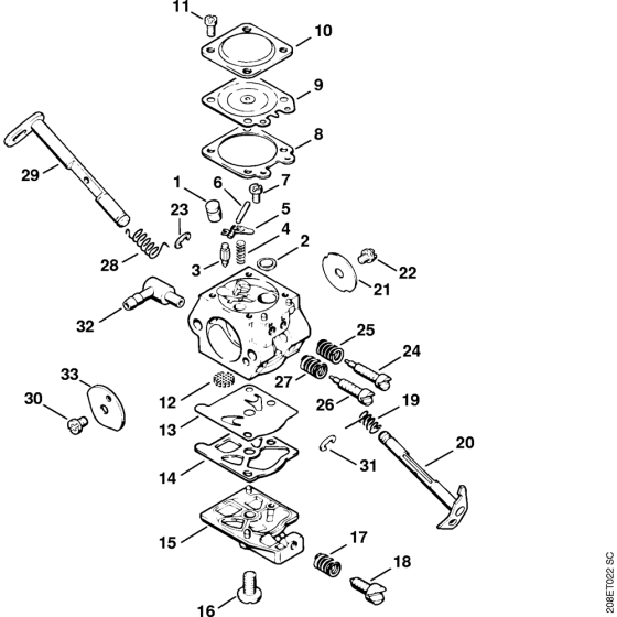 Carburetor WT-1007 BR Assembly for Stihl MS210 MS210C Chainsaws