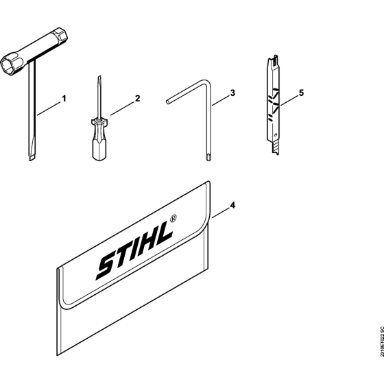 Tools & Extras Assembly for Stihl MS231 MS231C MS251 MS251C Chainsaws