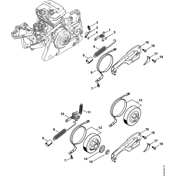 Chain brake Assembly for Stihl MS241C Chainsaws