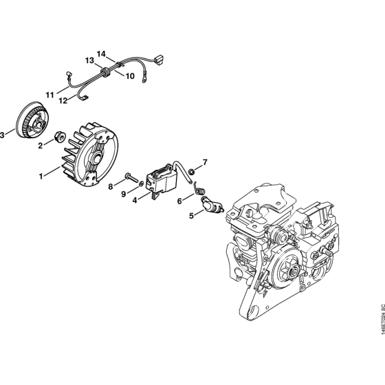 Ignition system Assembly for Stihl MS270 MS270C MS280 MS280C Chainsaws