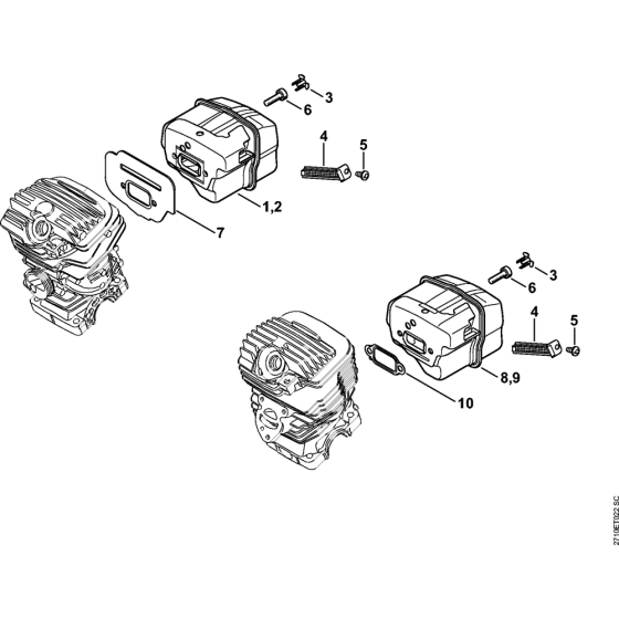 Muffler Assembly for Stihl MS271 MS271C MS291 MS291C Chainsaws