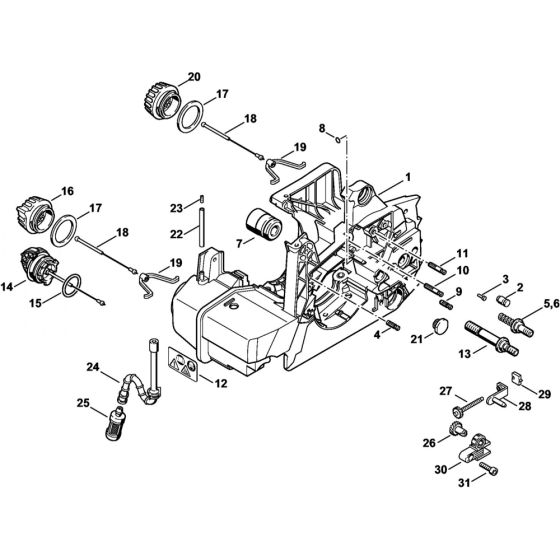 Motor housing Assembly for Stihl MS290 MS310 MS390 Chainsaws