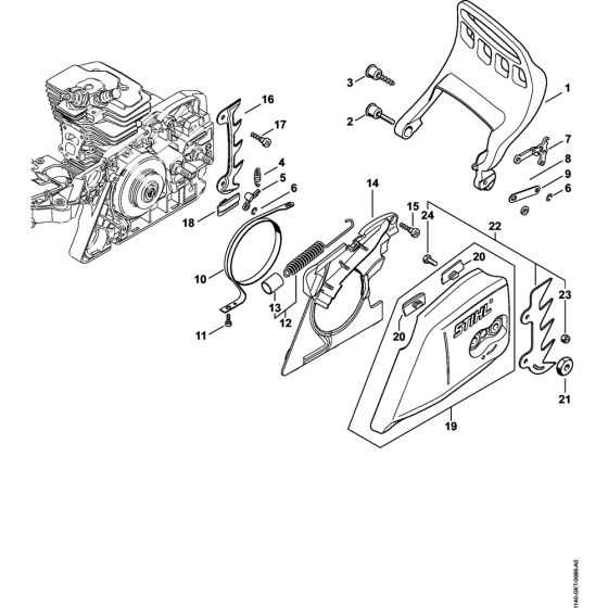 Hand guard & Chain brake Assembly for Stihl MS311 Chainsaws