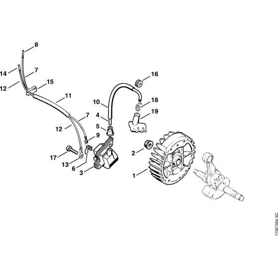 Ignition system Assembly for Stihl MS340 Chainsaws