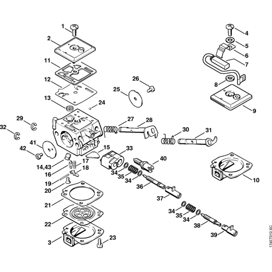 Carburetor C3A-S39 & C3A-S52 Assembly for Stihl MS360 Chainsaws