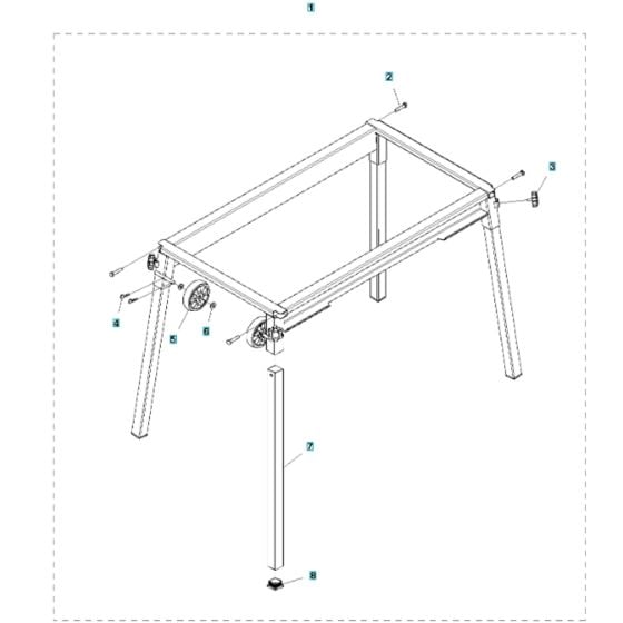 Fixed Stand Assembly for Husqvarna MS 360 Masonry Saw,