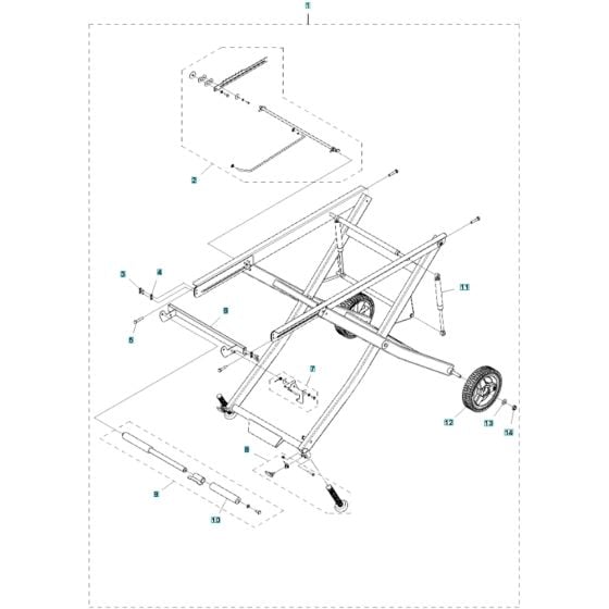 Stand Assembly for Husqvarna MS 360 Masonry Saw,