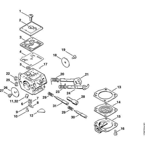 Carburetor C3A-S31 Assembly for Stihl MS360C Chainsaws