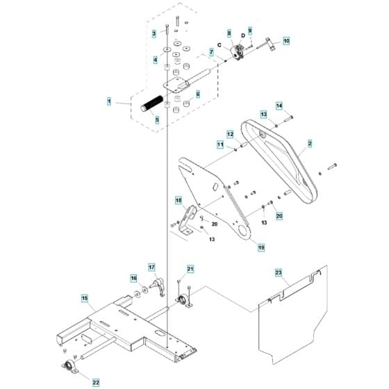 Cutting Head Assembly for Husqvarna MS 360 G Masonry Saw.