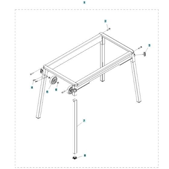 Fixed Stand Assembly for Husqvarna MS 360 G Masonry Saw.
