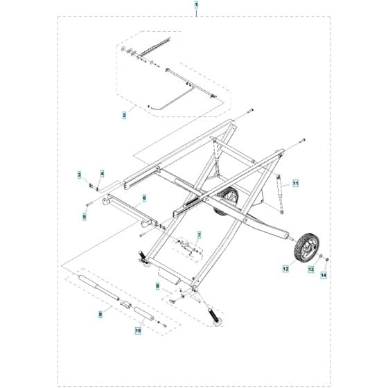 Stands Assembly for Husqvarna MS 360 G Masonry Saw.