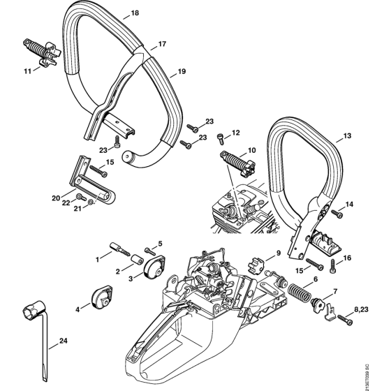 AV system & Handlebar Assembly for Stihl MS361 MS361C Chainsaws