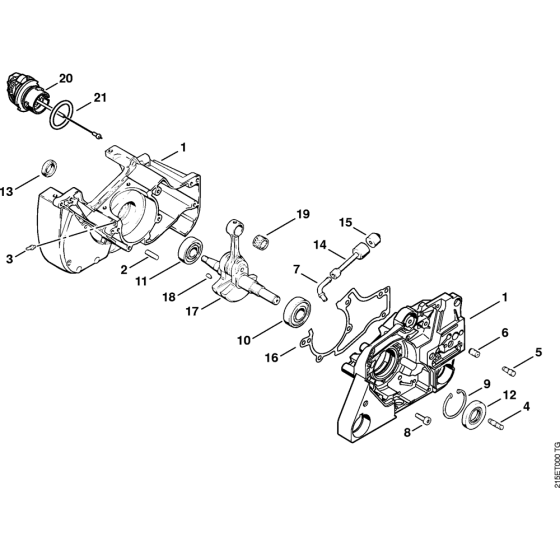 Crankcase Assembly for Stihl MS380 Chainsaws