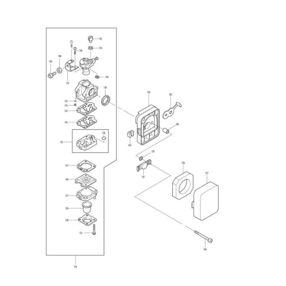 Carburettor Assembly for Makita MS4211 Brushcutter