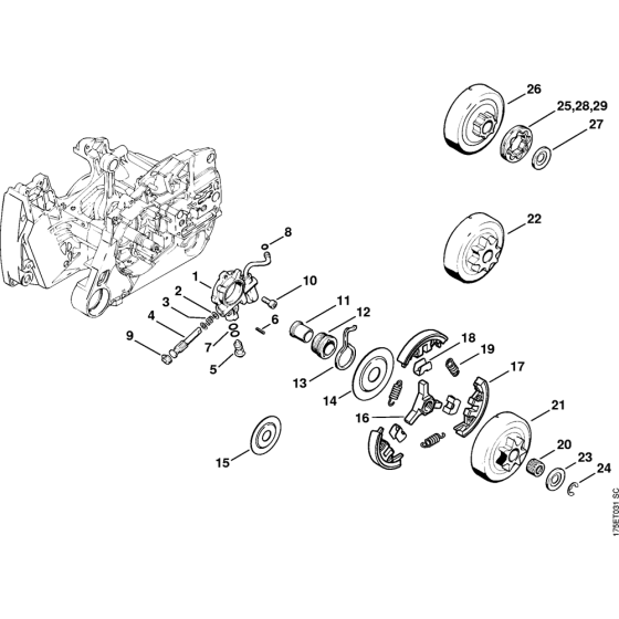 Oil pump & Clutch Assembly for Stihl MS440 Chainsaws