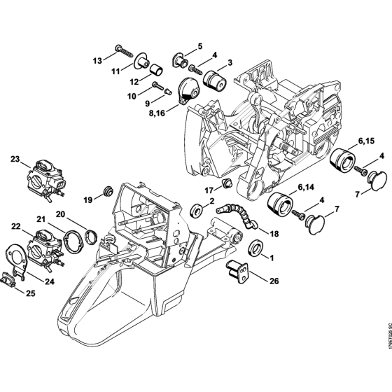 AV system Assembly for Stihl MS460 Chainsaws