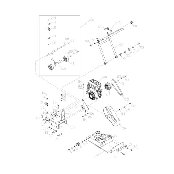 Complete Assembly for Apache MS50 Plate Compactor