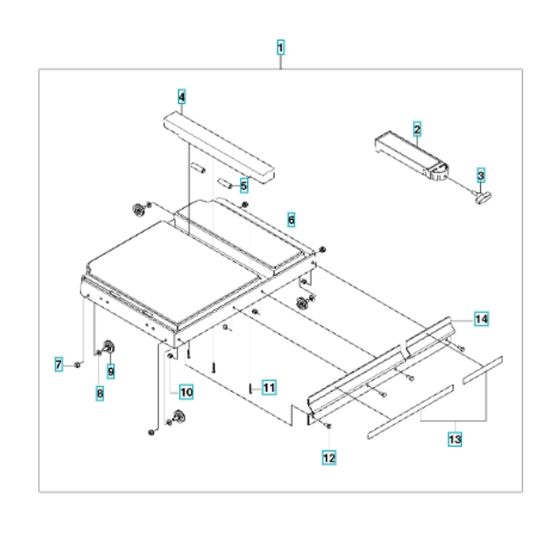 Conveyor Cart Assembly for Husqvarna MS 510 Masonry Saw,