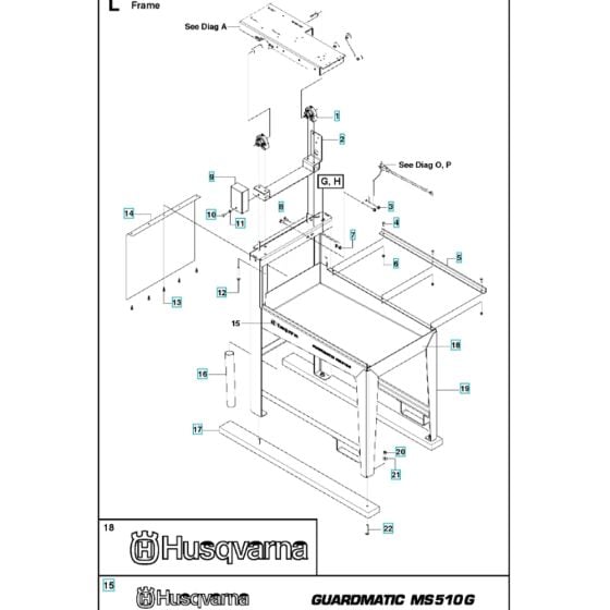 Frame Assembly for Husqvarna MS 510 Masonry Saw,