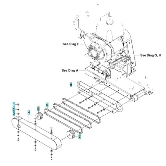 Pulleys & Belts Assembly 3 for Husqvarna MS 510 Masonry Saw,