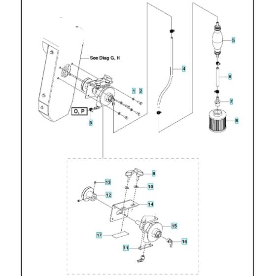 Water Pump Assembly 2 for Husqvarna MS 510 Masonry Saw,