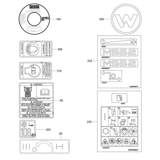 Decals for Wacker MS52 Trench Rammer