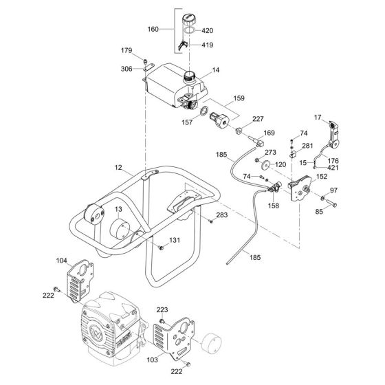 Guide Handle Assembly for Wacker MS54 Trench Rammer