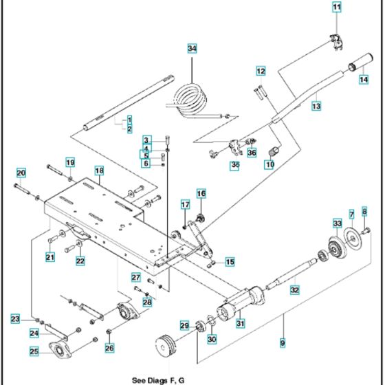 Head Platform Assembly for Husqvarna MS 610 Masonry Saw.