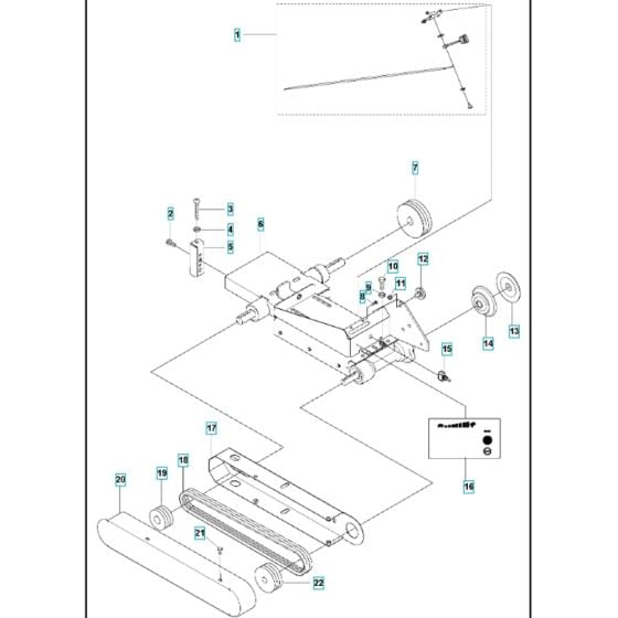 Head Platform Assembly 2 for Husqvarna MS 610 Masonry Saw.