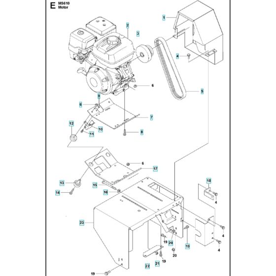 Motor Assembly for Husqvarna MS 610 Masonry Saw.