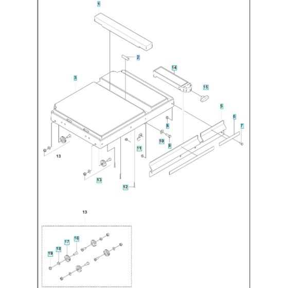 Cart Assembly for Husqvarna MS 610 G Masonry Saw.