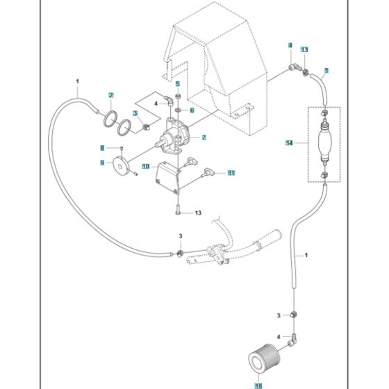 Water Pump Assembly for Husqvarna MS 610 G Masonry Saw.