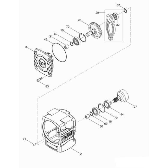 Crankcase Assembly for Wacker MS62 Trench Rammer