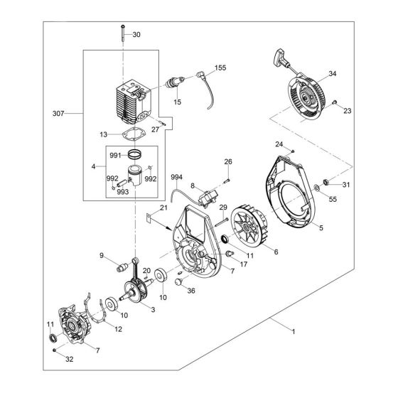 Engine Assembly for Wacker MS62 Trench Rammer