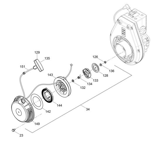 Recoil Starter Assembly for Wacker MS62 Trench Rammer