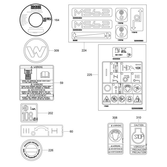 Decals for Wacker MS62 Trench Rammer