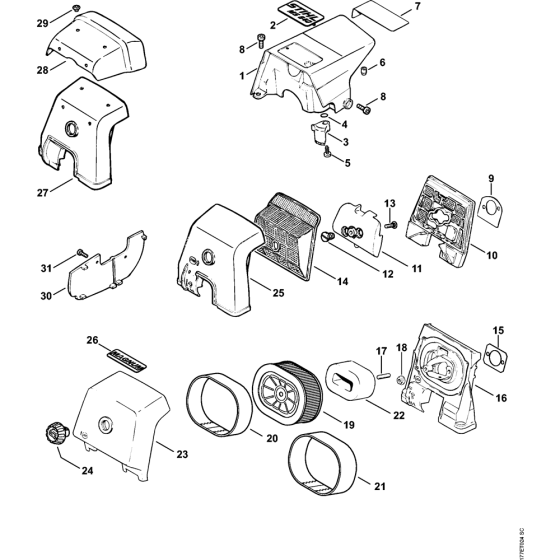 Shroud & Air filter Assembly for Stihl MS640 Chainsaws