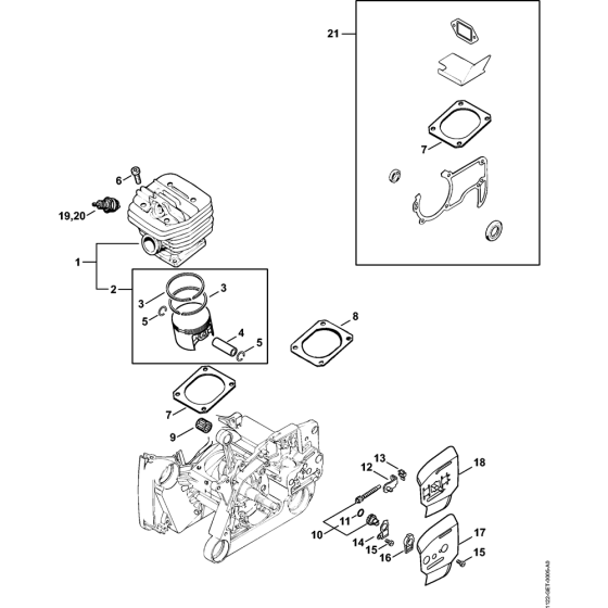 Cylinder Assembly for Stihl MS640 Chainsaws