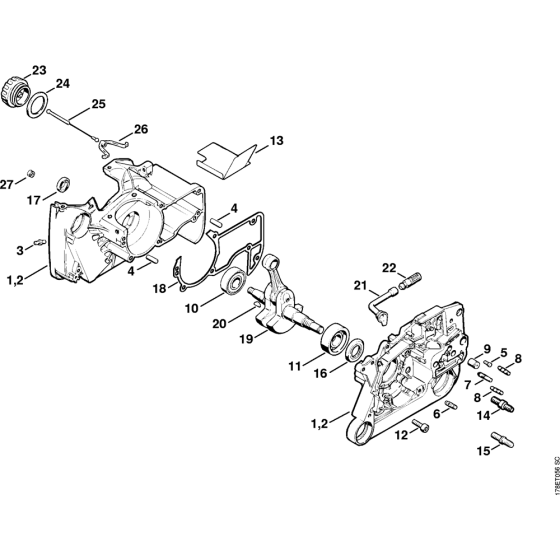 Crankcase Assembly for Stihl MS650 Chainsaws