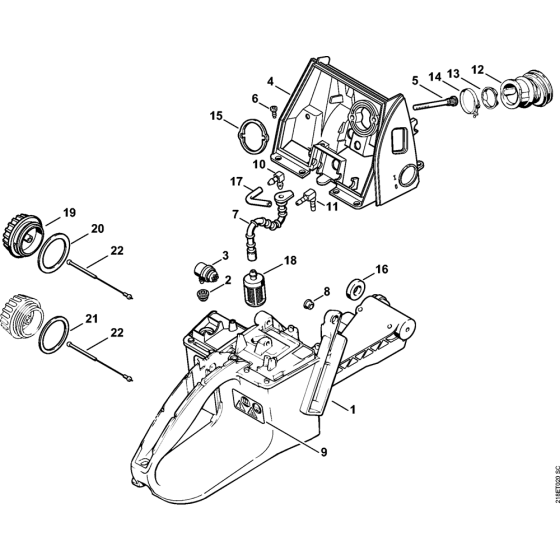 Tank housing Assembly for Stihl MS650 Chainsaws