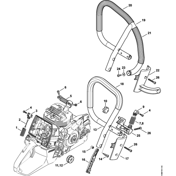 AV system & Handlebar Assembly for Stihl MS661 MS661C Chainsaws