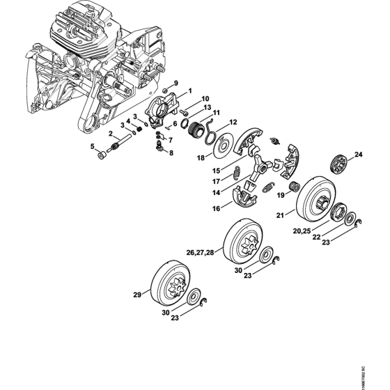 Oil pump & Clutch Assembly for Stihl MS661 MS661C Chainsaws