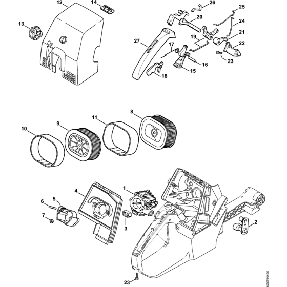 Air filter Assembly for Stihl MS780 Chainsaws